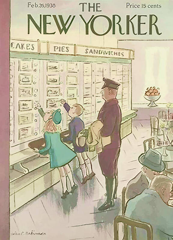 pustes op Drivkraft kat Vintage New Yorker Cover - Circa 1935-2 Art Print by Marlene Watson - Pixels