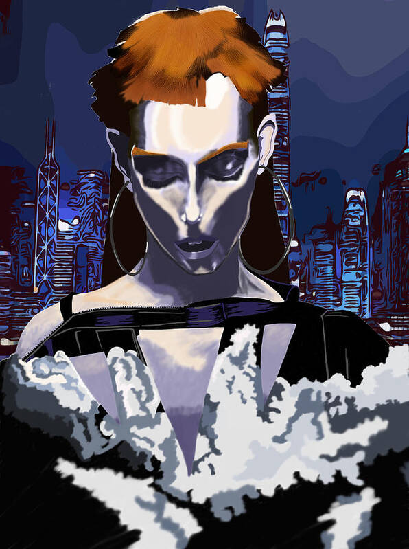 Cyberpunk Art Print featuring the digital art 3000 A.d. Black by Bless Misra