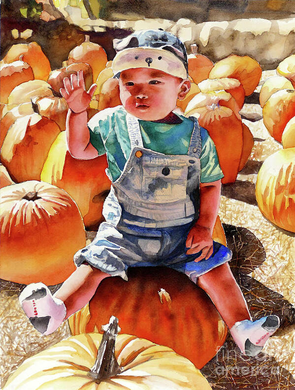 Pumpkins Art Print featuring the painting #357 Mason #357 by William Lum