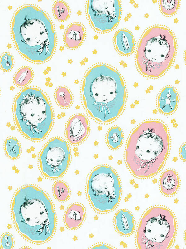 Background Art Print featuring the drawing Baby pattern #4 by CSA Images