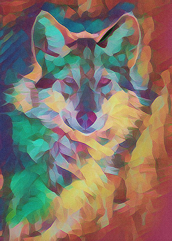Wolf Art Print featuring the digital art The Wolf #5 by Ernest Echols