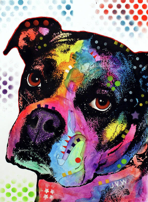 Young Boxer Art Print featuring the mixed media Young Boxer by Dean Russo