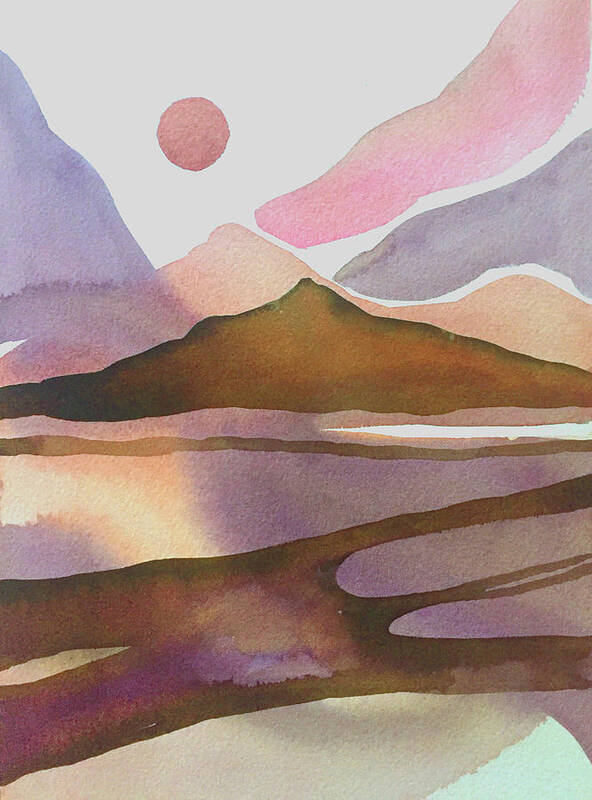 Desert Art Print featuring the painting Hot Desert Day by Luisa Millicent