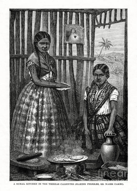 Engraving Art Print featuring the drawing A Rural Kitchen In The Tierras by Print Collector