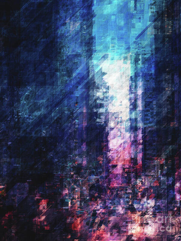 City Art Print featuring the digital art Abstract City Streets by Phil Perkins
