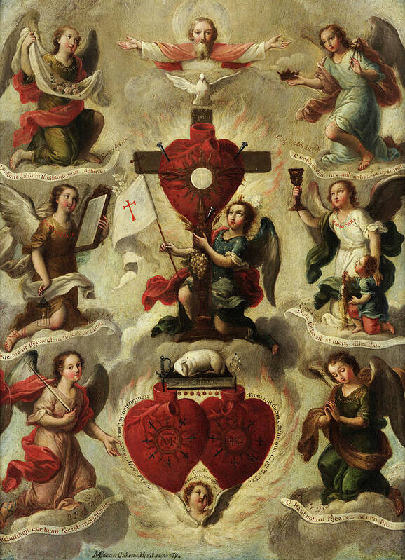 Allegory Art Print featuring the painting Allegory of the Holy Eucharist by Miguel Cabrera