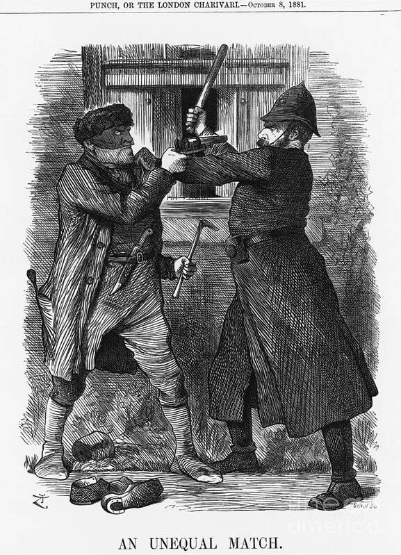 Engraving Art Print featuring the drawing An Unequal Match, 1881. Artist Joseph by Print Collector