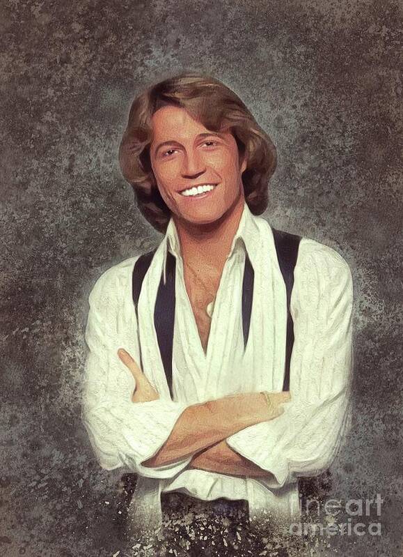 Andy Art Print featuring the painting Andy Gibb, Music Legend by Esoterica Art Agency