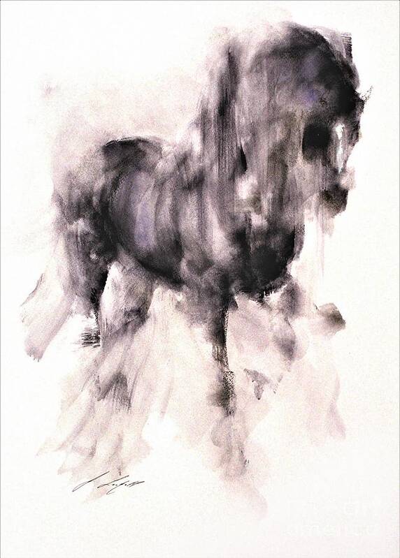Horse Painting Art Print featuring the painting Oman by Janette Lockett