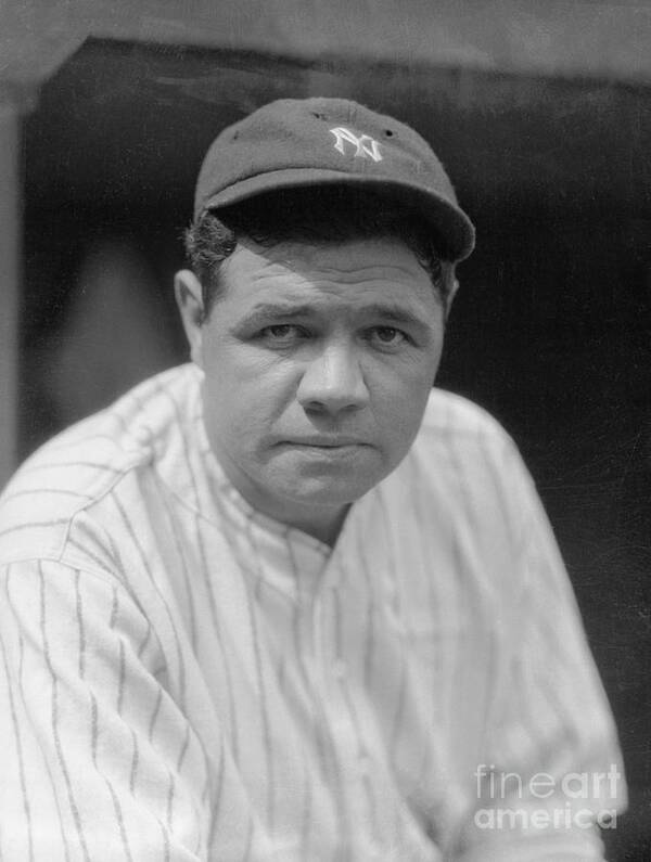 People Art Print featuring the photograph Babe Ruth Posing In Uniform by Bettmann