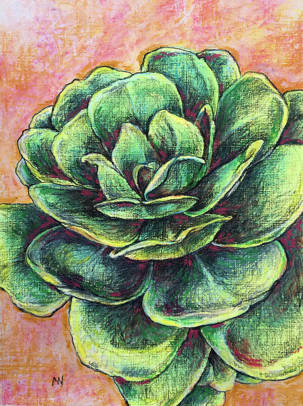 Green Art Print featuring the pastel Barbados Green by AnneMarie Welsh