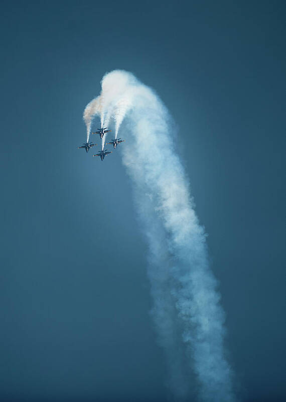 Blue Angels Art Print featuring the photograph Barrel Roll by Mark Duehmig