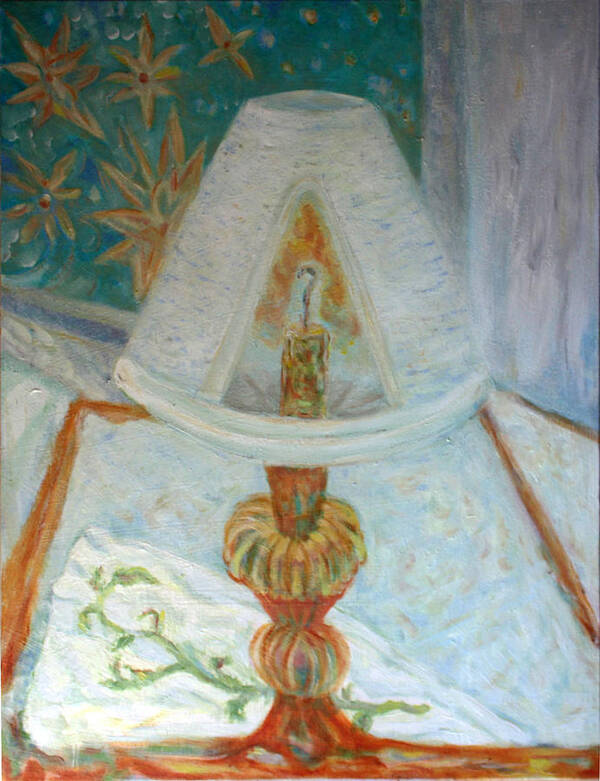 Bedside Lamp Art Print featuring the painting Bedside lamp by Elzbieta Goszczycka