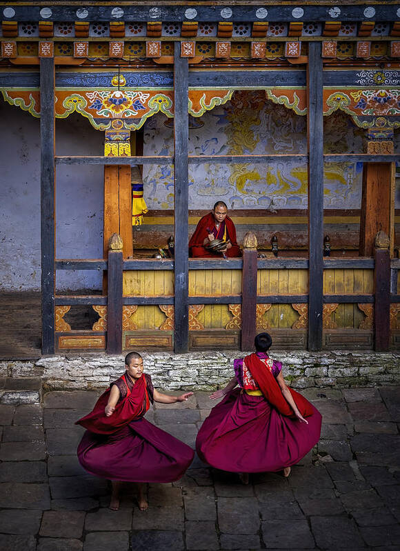 Bhutan Art Print featuring the photograph Bhutan, Jakar Dzong-85013a by Raimondo Restelli