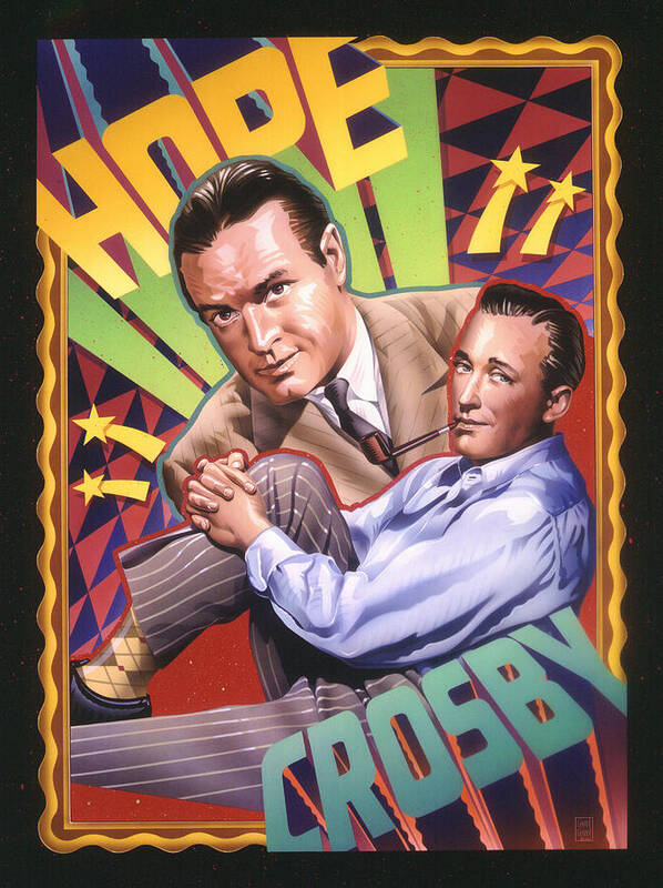 Bob Hope Art Print featuring the painting Bob Hope and Bing Crosby by Garth Glazier