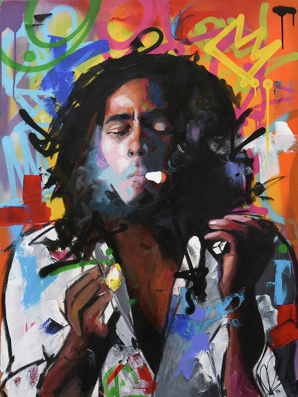 Bob Marley Art Print featuring the painting Bob Marley IV by Richard Day