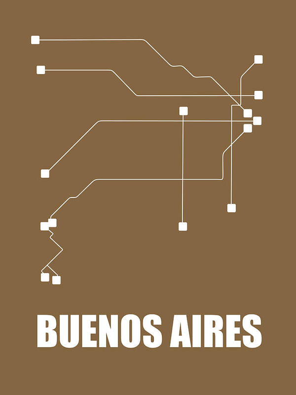 Buenos Aires Art Print featuring the digital art Buenos Aires Subway Map 2 by Naxart Studio