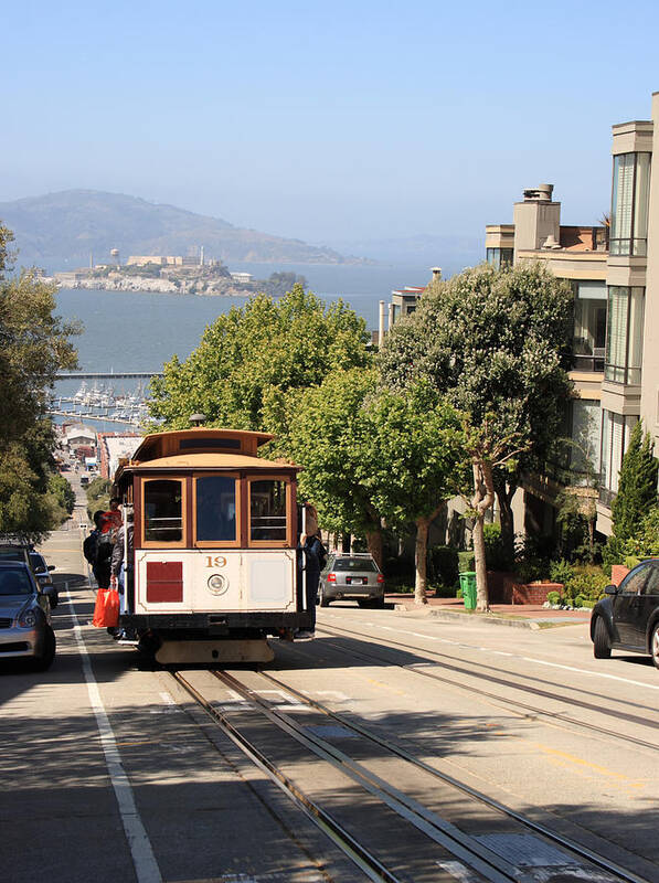 Avenue Art Print featuring the photograph Cable Car In San Francisco by Tomograf