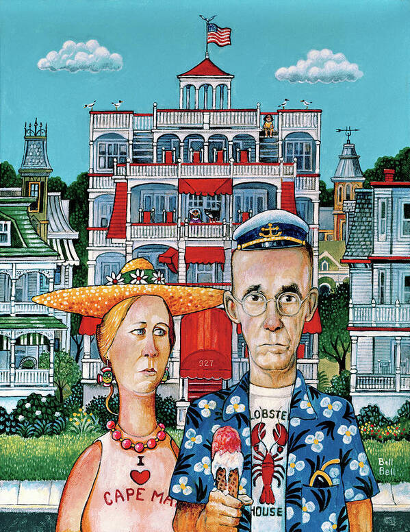 Cape May Gothic Art Print featuring the painting Cape May Gothic by Bill Bell
