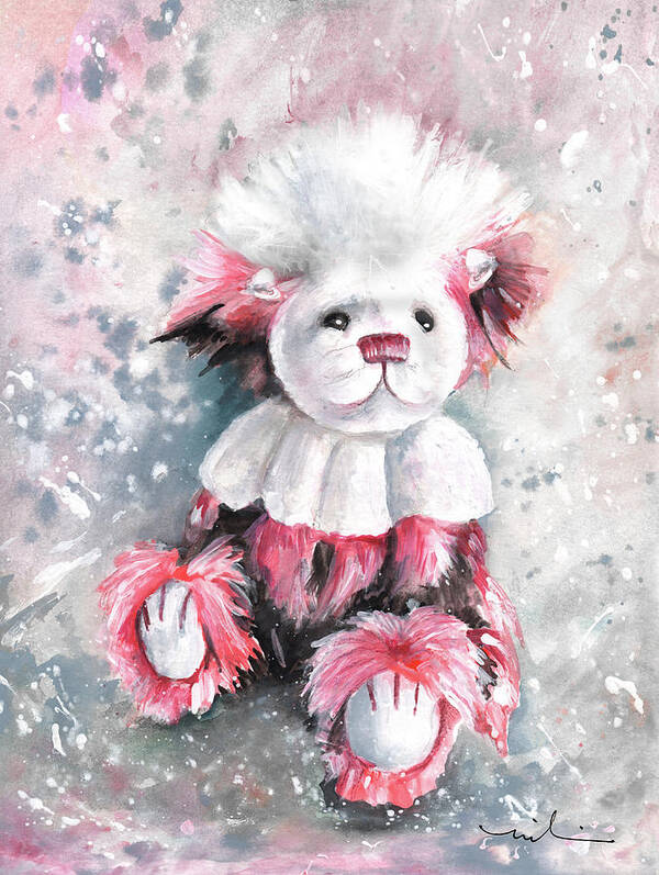Teddy Art Print featuring the painting Charlie Bear Coconut Ice by Miki De Goodaboom