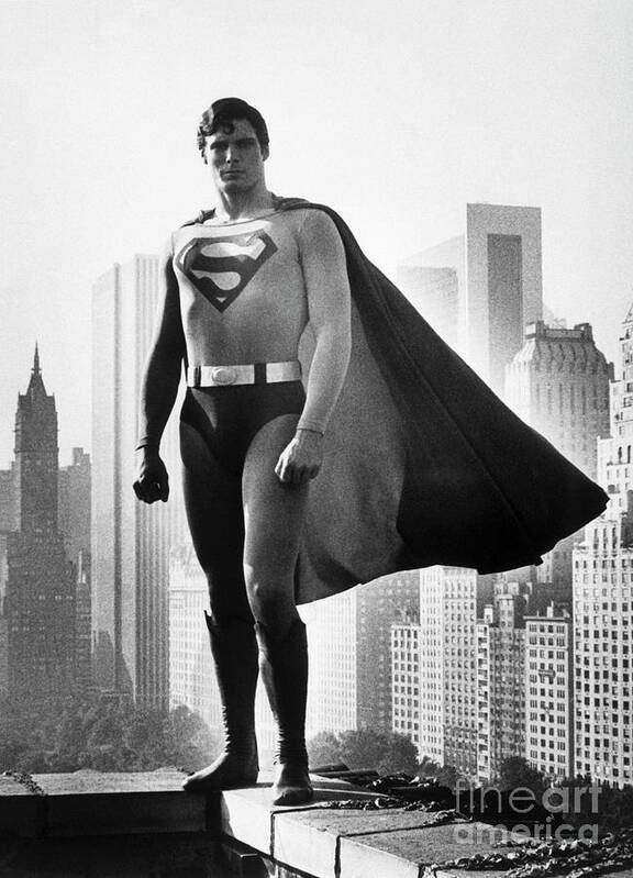 People Art Print featuring the photograph Christopher Reeve As Superman by Bettmann