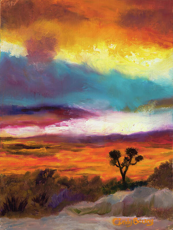 Arizona Art Print featuring the painting Cindy Beuoy - Arizona Sunset by Cindy Beuoy