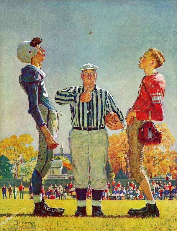 Coins Art Print featuring the painting Coin Toss by Norman Rockwell