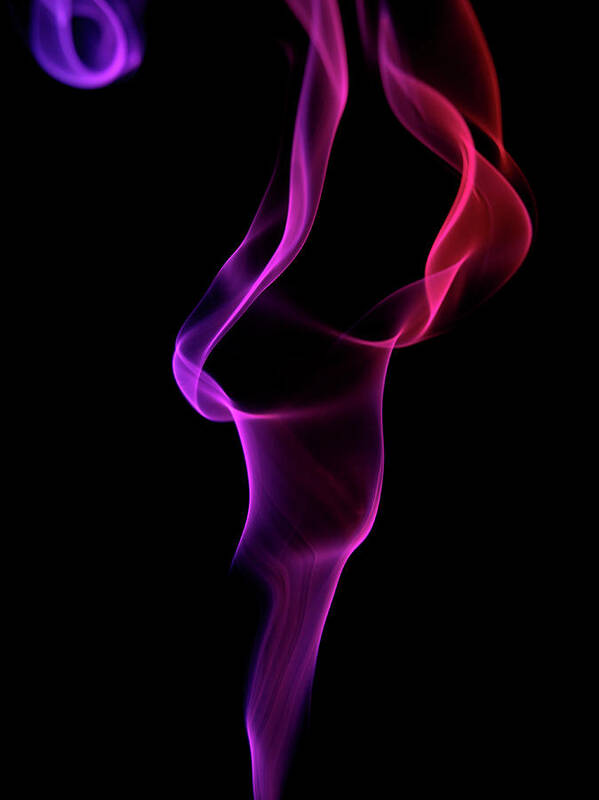 Spooky Art Print featuring the photograph Coloured Smoke On Black Background by Biwa Studio