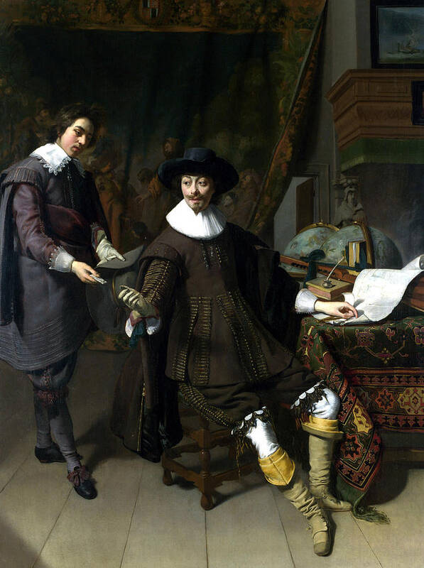 17th Century Art Art Print featuring the painting Constantijn Huygens and his Clerk by Thomas de Keyser
