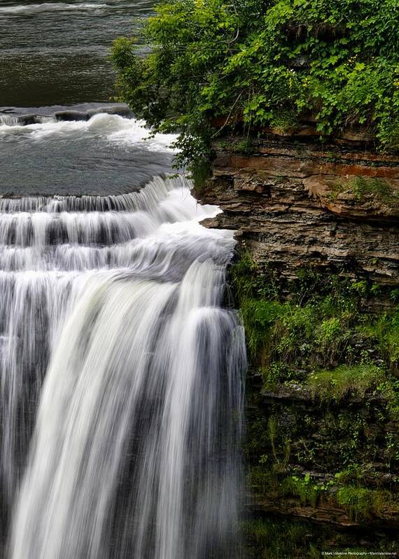 Letchworth State Park Art Print featuring the photograph Contrast - Letchworth Middle Falls by Mark Valentine