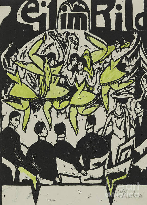 Dancers At The Ice Palace Art Print featuring the painting Dancers at the ice palace, 1912 by Ernst Ludwig Kirchner