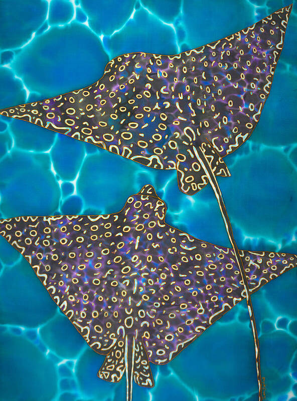 Eagle Rays Art Print featuring the painting Dancing Eagles by Daniel Jean-Baptiste