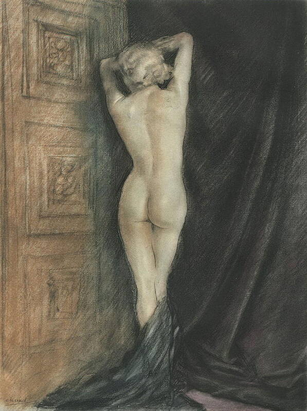 Edouard Chimot Art Print featuring the photograph Edouard Chimot Nude in Boudoir by Andrea Kollo