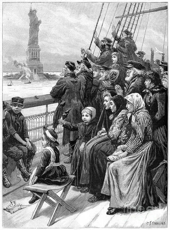 Engraving Art Print featuring the drawing Entering The New World, 1892. Artist by Print Collector