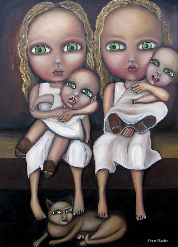 Oil Art Print featuring the painting Eyes Like Twins by Steve Shanks