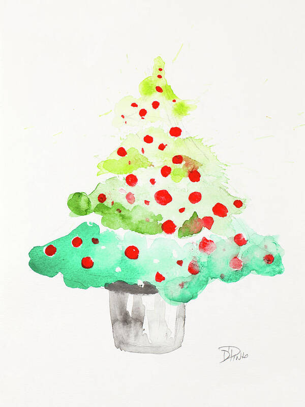 Festive Art Print featuring the painting Festive Tree by Patricia Pinto