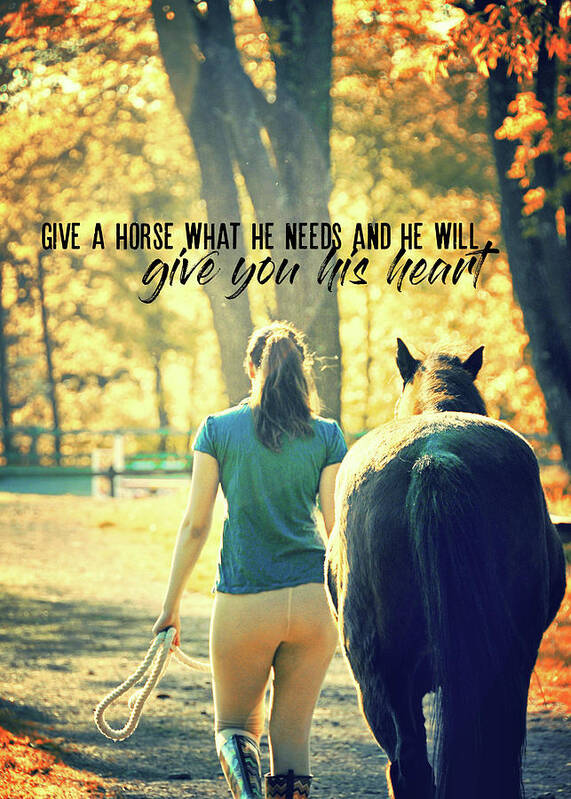 Autumn Art Print featuring the photograph FOR THE LOVE OF A PONY quote by Dressage Design