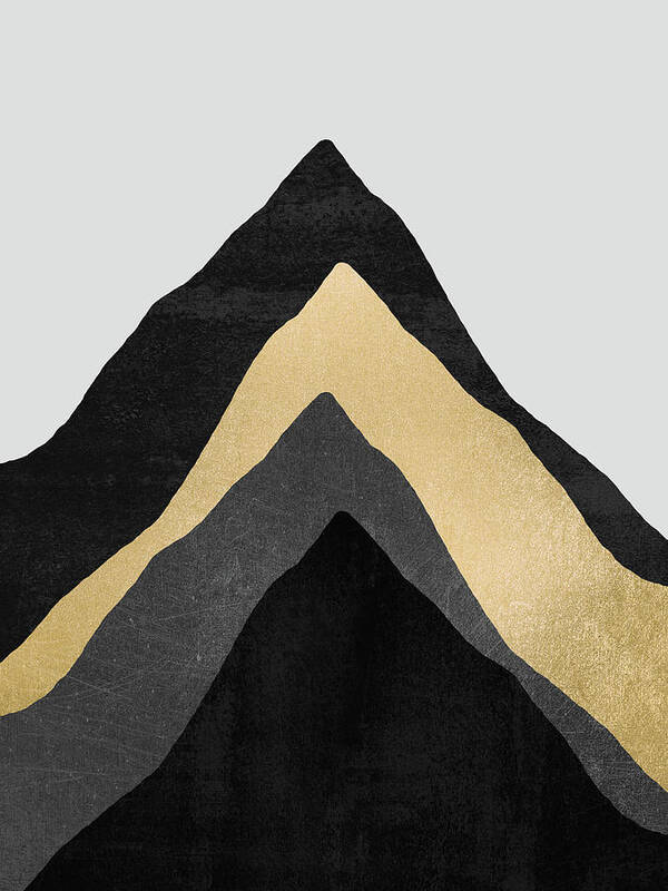 Modern Art Print featuring the digital art Four Mountains by Elisabeth Fredriksson