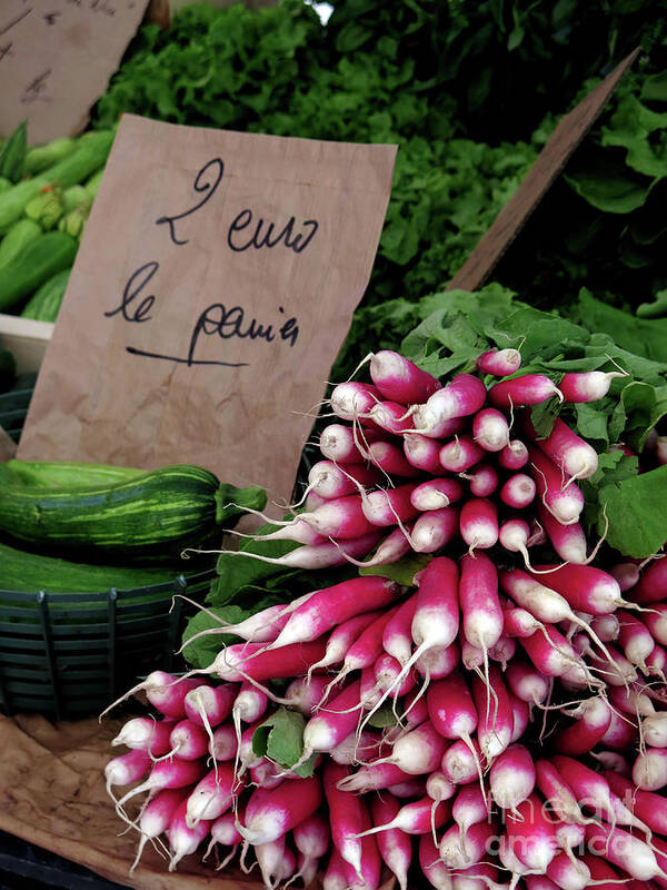 Radishes Art Print featuring the photograph French Farmer's Market by Terri Brewster