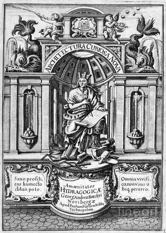 Engraving Art Print featuring the drawing Front Page Of Architectura Curiosa by Print Collector