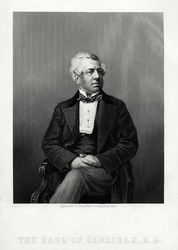 Engraving Art Print featuring the drawing George William Frederick Howard, 7th by Print Collector