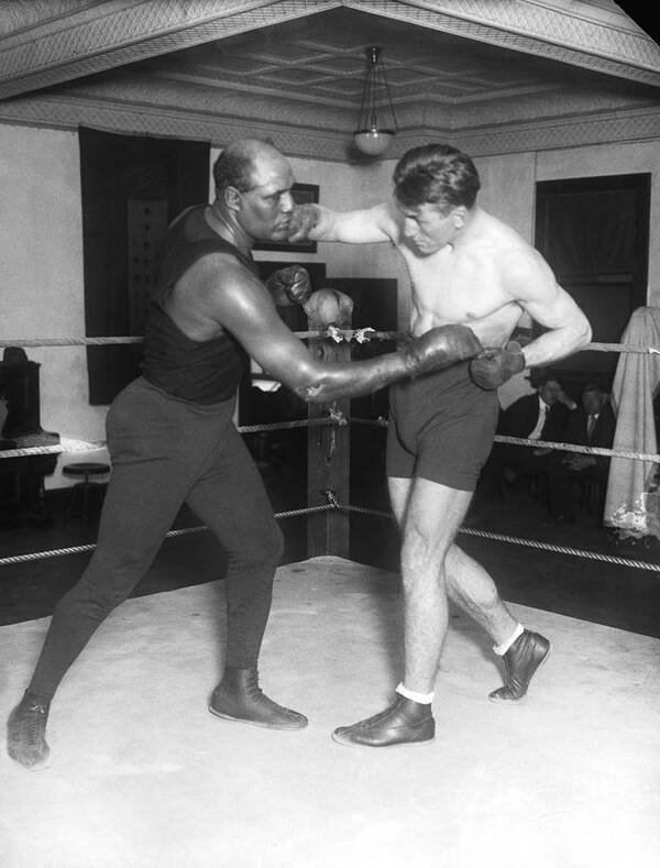People Art Print featuring the photograph Georges Carpentier Sparring With Joe by Bettmann