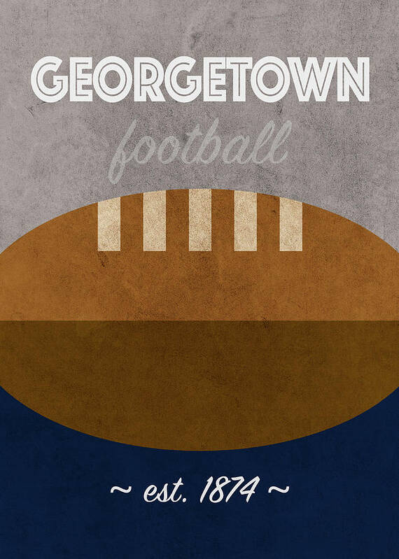 Georgetown Art Print featuring the mixed media Georgetown College Football Team Vintage Retro Poster by Design Turnpike