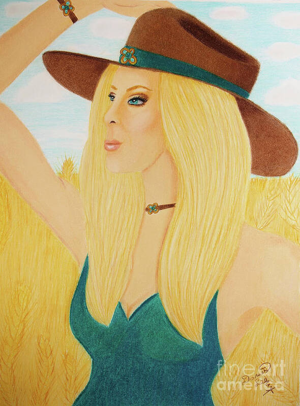 Fashion Art Print featuring the painting Glamorous Farm Girl by Dorothy Lee