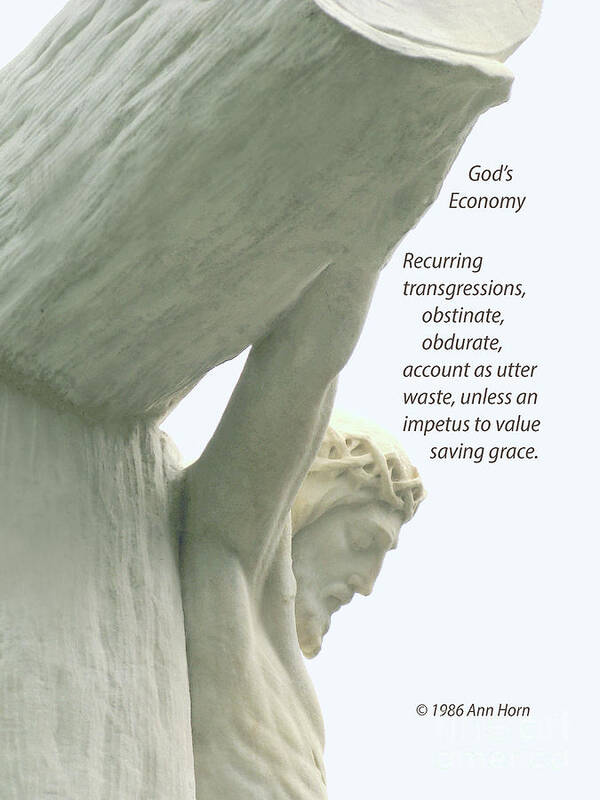 Poem Art Print featuring the photograph Gods Economy by Ann Horn