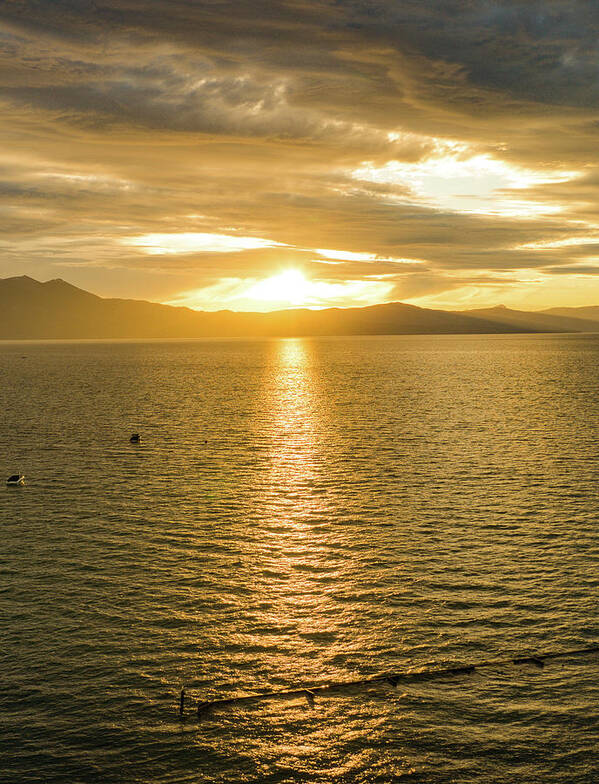 Lake Tahoe Art Print featuring the photograph Golden Hour Lake Tahoe by Anthony Giammarino