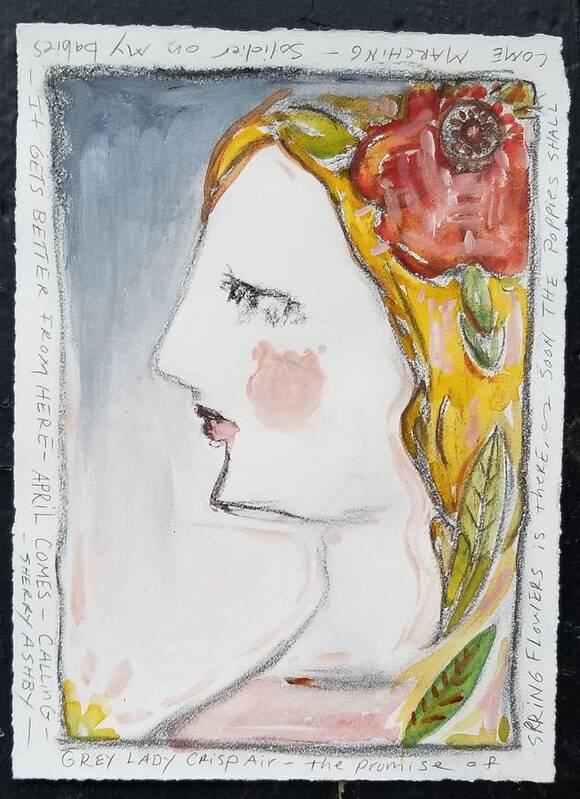  Art Print featuring the painting Grey Lady by Sherry Ashby