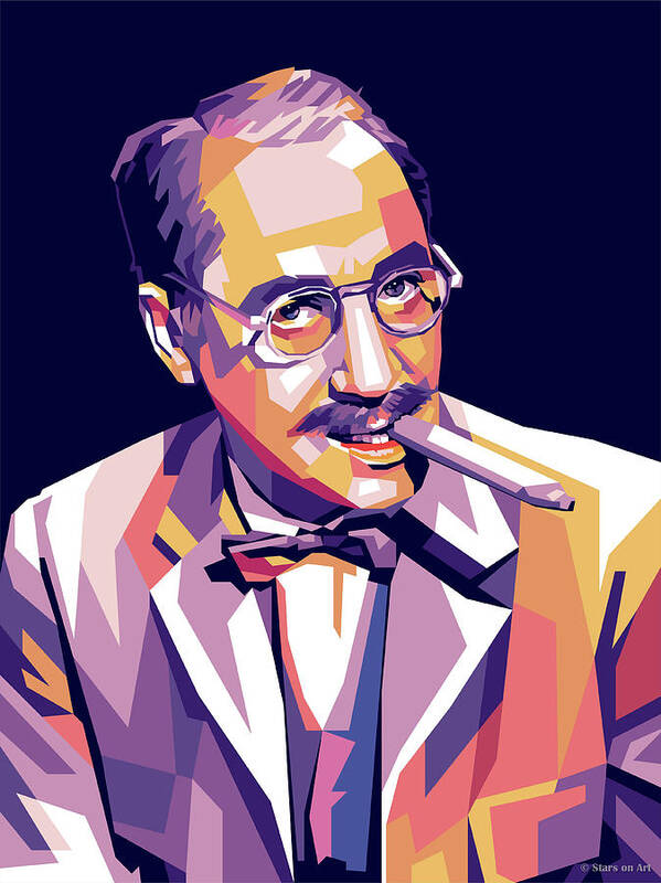Groucho Marx Art Print featuring the digital art Groucho Marx by Movie World Posters