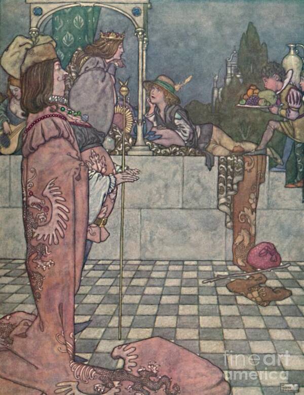 William Heath Robinson Art Print featuring the drawing He Did Not Come To Woo Her He Said C1930 by Print Collector