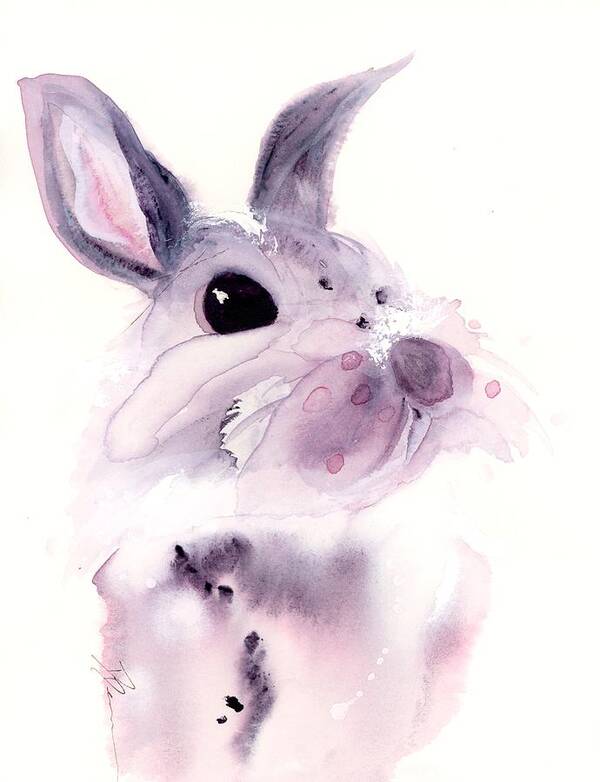 Bunny Art Print featuring the painting I Didn't Mean To by Dawn Derman